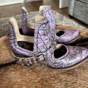 Freebird By Steven -Blade Purple Harness Booties Boots